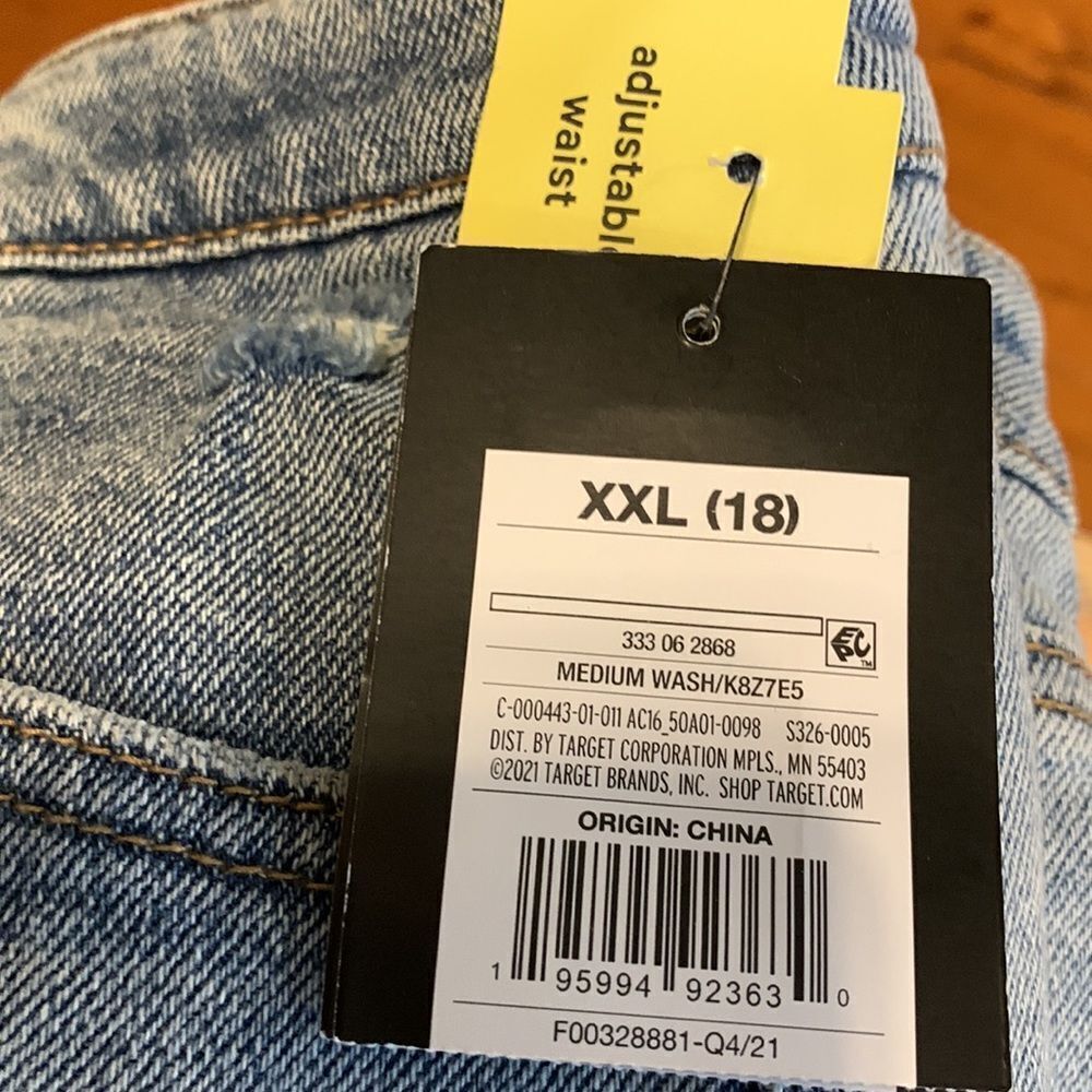 Art Class kids girl size 18 (XXL) high adjustable waist distressed denim shorts - Picture 8 of 9